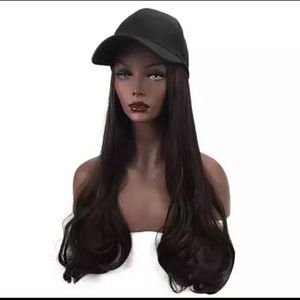 NWOT - Women 20” Long Synthetic Wave Wig Hairpiece Extension with Baseball Cap!